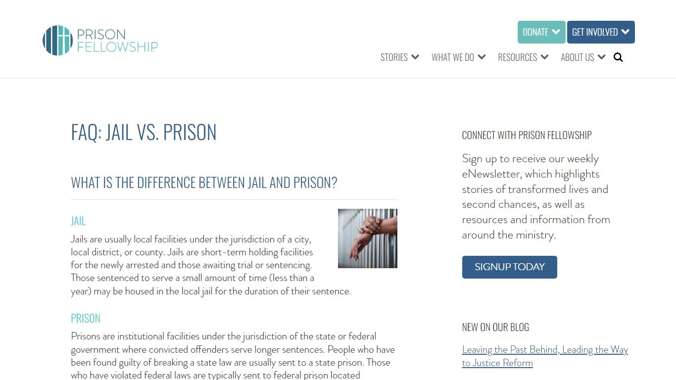 FAQ: What is the Difference Between Jail and Prison ... - Prison Fellowship